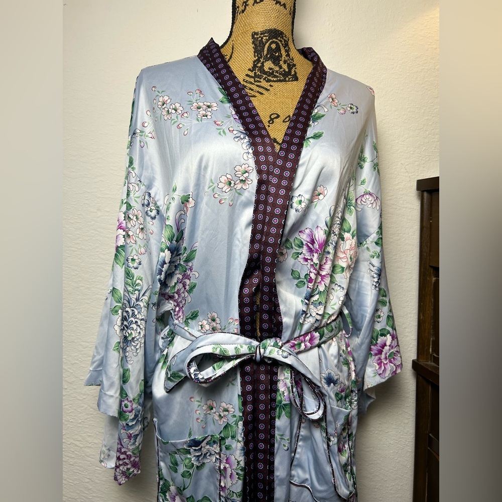 women’s gap body kimono style floral paisley patterned sleepwear robe